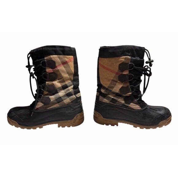 Burberry Nova Check Weather Resistant Lug Sole Tie Snow Boots Size US 6 - Picture 1 of 16
